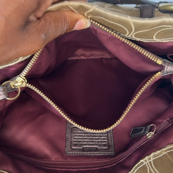 COACH MIA Signature C tan and brown Satchel carryall handbag. Style #15402 - Picture 16 of 16